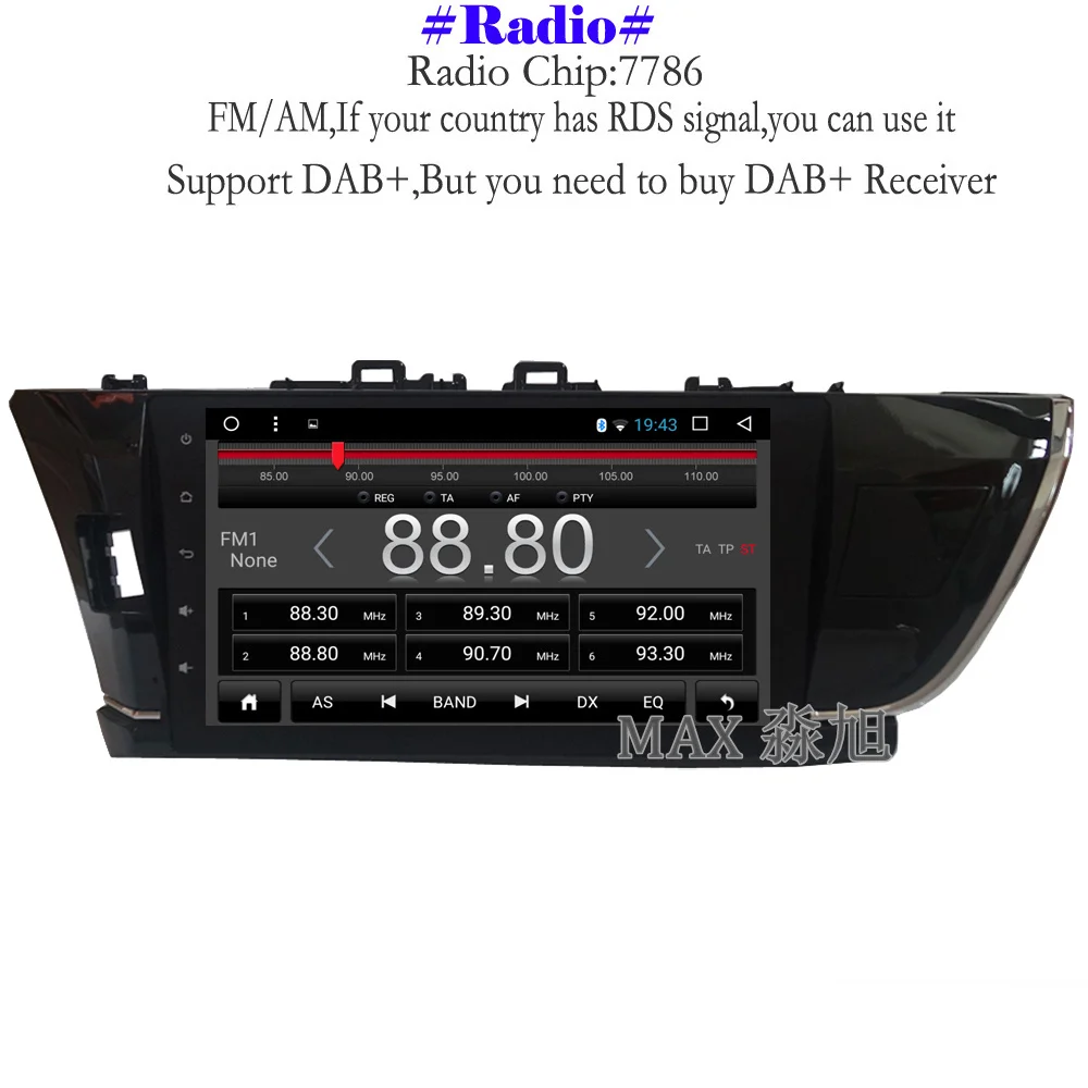 Discount MAX Android 8.1.0 Car DVD Player for Toyota corolla 2014 2015 2016 Car Radio RDS BT 4G WiFi SWC GPS Navigation System Free Map 2