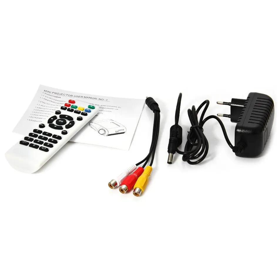 H60 Портативный Мини Проектор Домашний Кинотеатр LED LCD 480*320 P USB VGA Видео Proyectores SD Card DC