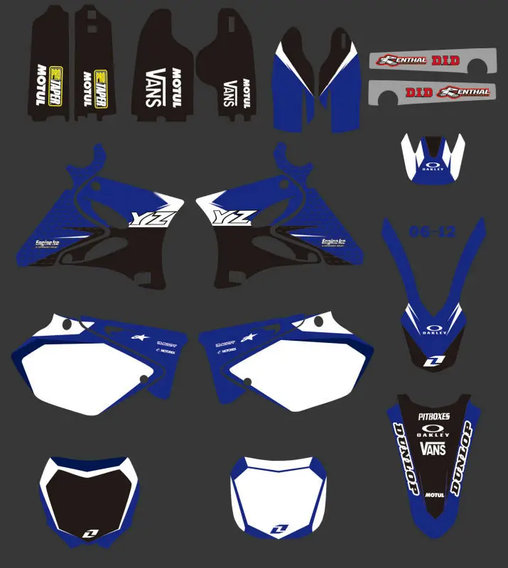 

GRAPHICS & BACKGROUNDS DECALS STICKERS Kits for Yamaha YZ125 YZ250 2002 03 04 05 06 07 08 09 10 11 2012 YZ 125 250