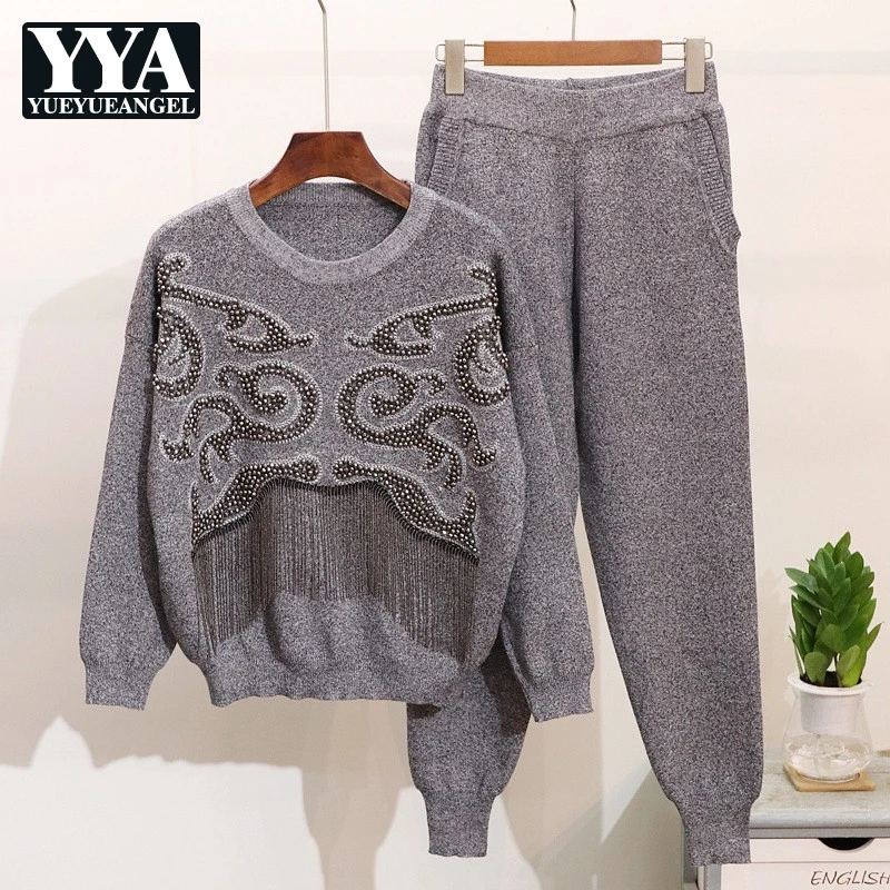 two piece sweater pants set