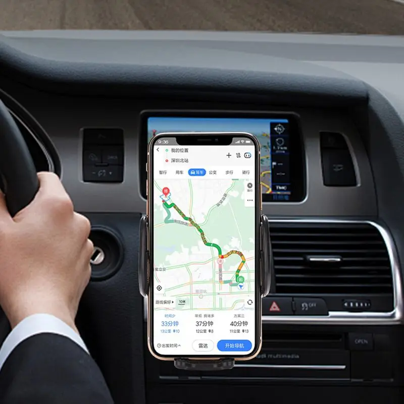 Wireless Car Charger Air Vent Mount Infrared Sensor Automatic Clamp 5W Qi Wireless Charger Holder Stand for iphone Samsung