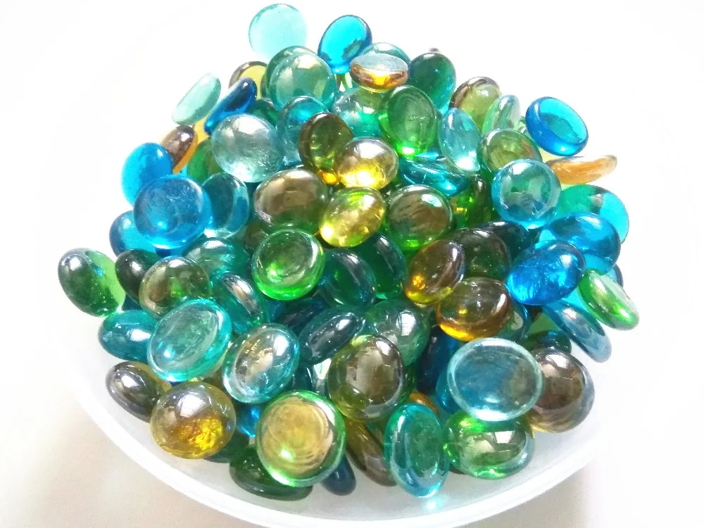 Mehrfarben Goldfisch Schussel Dekoration Stein Glas Vase Fisch