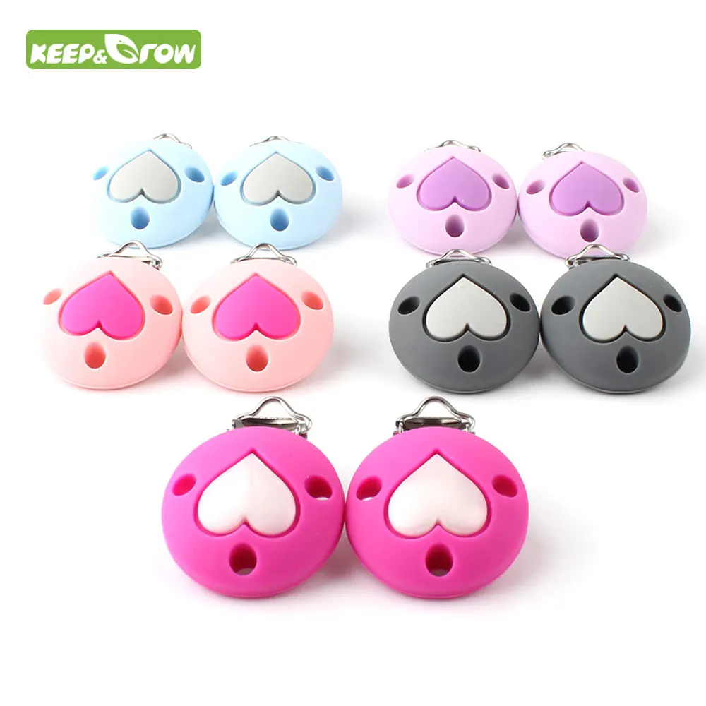 

1PC Crown Heart Stars Silicone Pacifier Clips Baby Teething Beads Dummy Holder Clip Teether Chain Nursing Toy Accessories