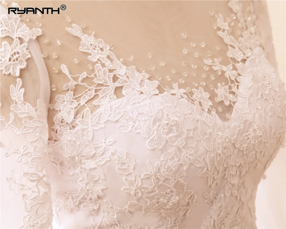 Vestido de Novia Trouwjurk роскошное блестящее кружевное свадебное платье русалки сексуальное прозрачное платье с длинными рукавами