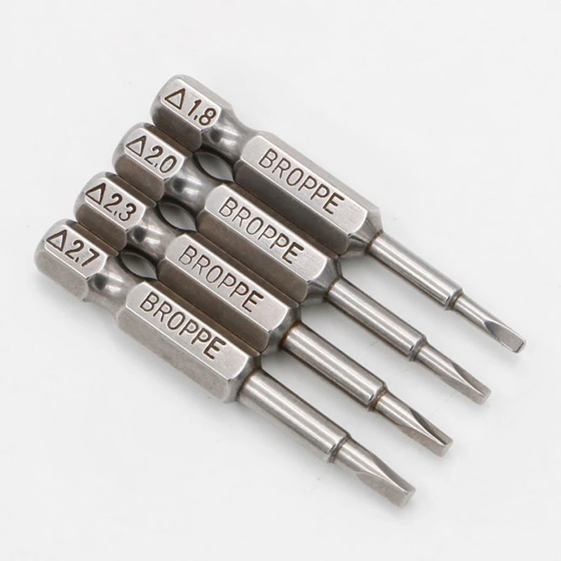 Buy 4 Pcs/set 1/4" 50mm 1.8 2.7mm Triangle Screwdriver Bits S2 Alloy Steel