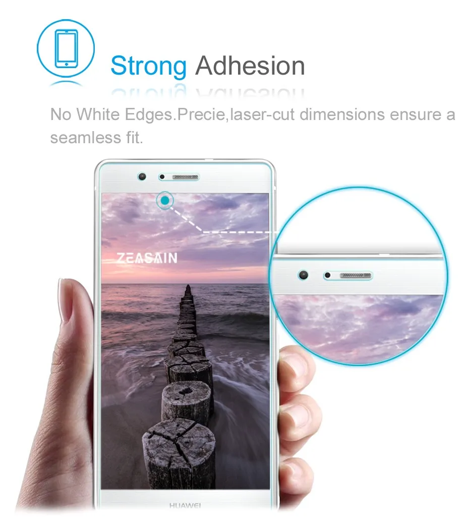 [2 Pack]Original ZEASAIN Screen Protector For Huawei P9 lite G9 P9lite Tempered Glass Film 2.5D 0.3mm HD Clear Protective Film (9)