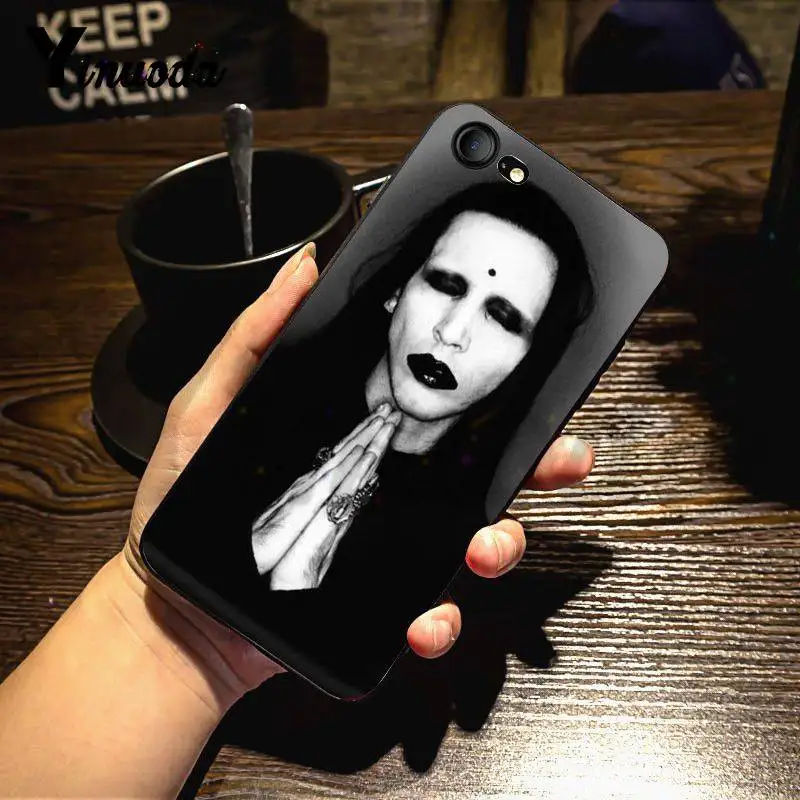 Чехол Yinuoda для iPhone 7 6 X Marilyn Manson оболочка сделай сам цветной чехол телефона 7X6 6S 8 Plus 5