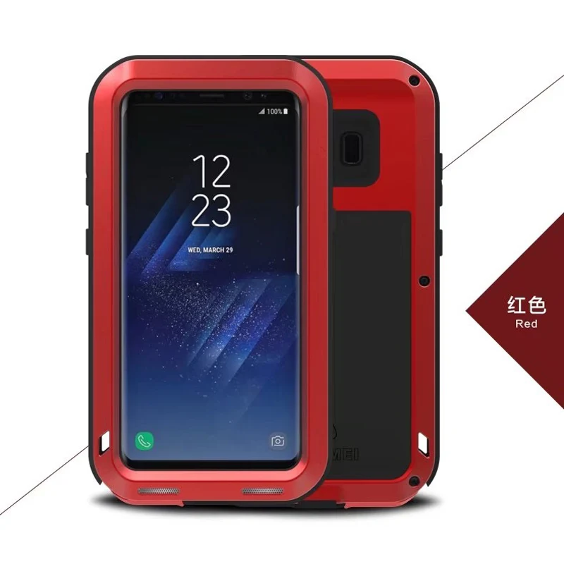 LOVEMEI роскошный грязеотталкивающий прочный армированный чехол для телефона из металла Алюминий Чехлы для Sumsang Galaxy S8 G9500 на открытом воздухе Heavy Duty Защита Чехол - Цвет: Красный
