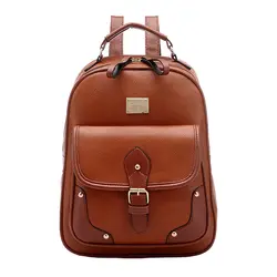 Винтаж кожаный рюкзак через плечо путешествий школа сумка рюкзак