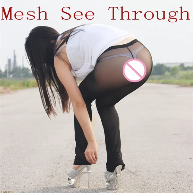 Sexy Women Mesh See Through Capris Flare Pantstransparent Sheer Long Flare Casual Shiny Glossy Pants Sexy Sexy Women Mesh See Through Capris Flare Pantstransparent Sheer Long Flare Casual Shiny Glossy Pants Sexy