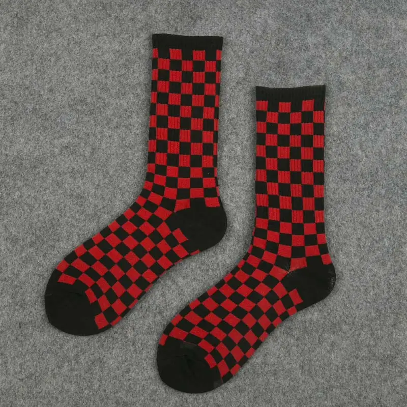 1 пара брендовых мужских носков, мужские носки с чесаной отделкой, хлопковые забавные носки с геометрическим узором, Креативные мужские носки - Цвет: 2