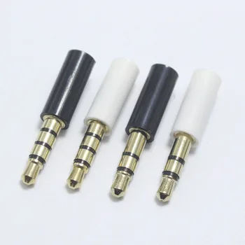 

150pcs 3.5mm Stereo Headset Plug 3 4 pole 3.5 mm Gold-plated Audio Plug Jack Adaptor Connector for iphone white black
