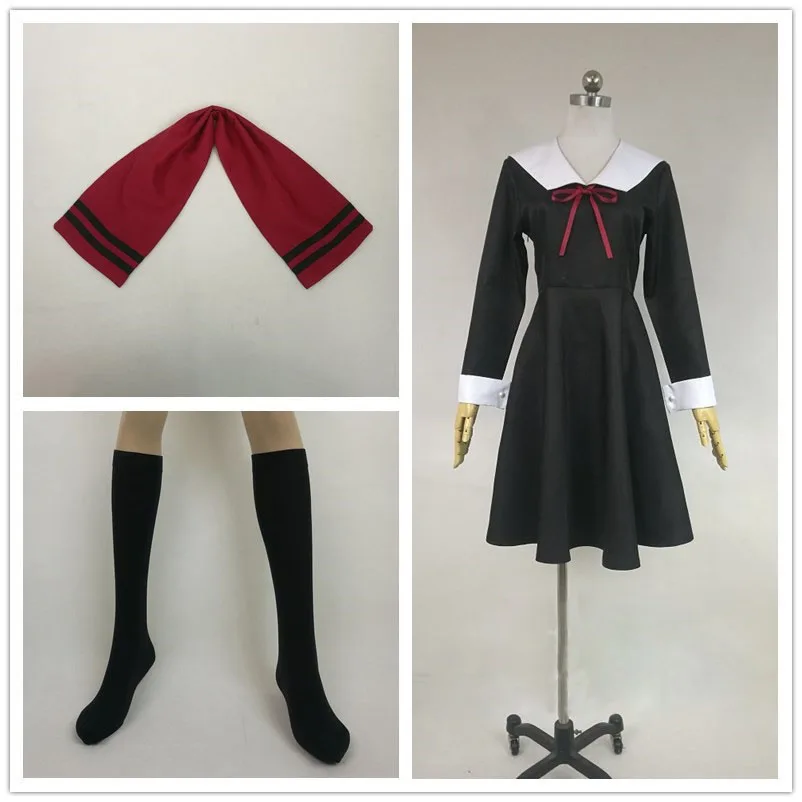 

Anime Kaguya-sama: Love is War Cosplay Costume Shinomiya Kaguya Cosplay Costume Fujiwara Chika Girl Black Lolita Dress for Women