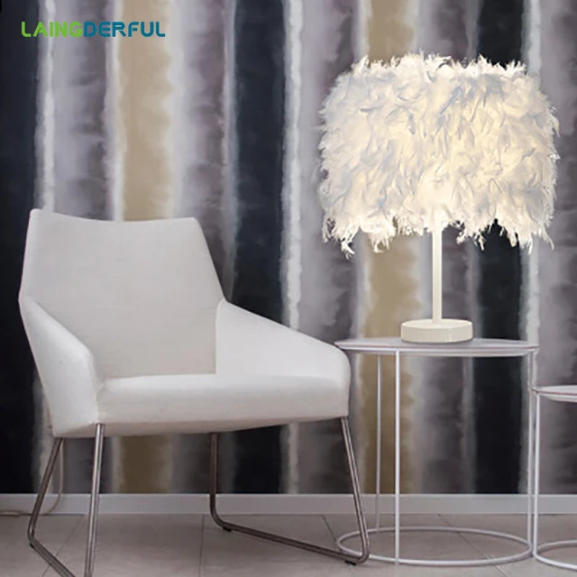 Feather Table Lamp Bedroom Nightstand Lamp for Birthday ...