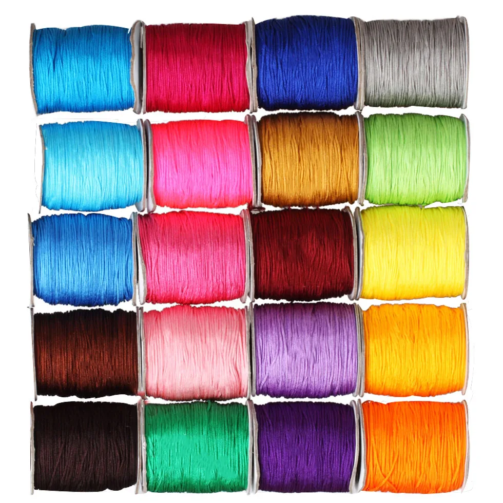

Rattail Braid Nylon Cord-0.8mm Macrame Rope Bracelet Beading Cords String Accessories Mixed 360m=130m X 20 Rolls