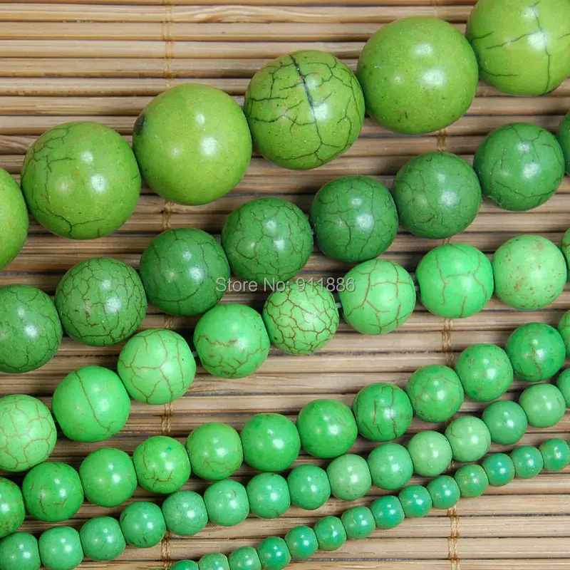 

Wholesale 4mm 6mm 8mm 10mm 12mm 14mm Green Round Acrylic Spacer Beads,Green Howlite Stone Beads For Jewelry Making Loose Beads
