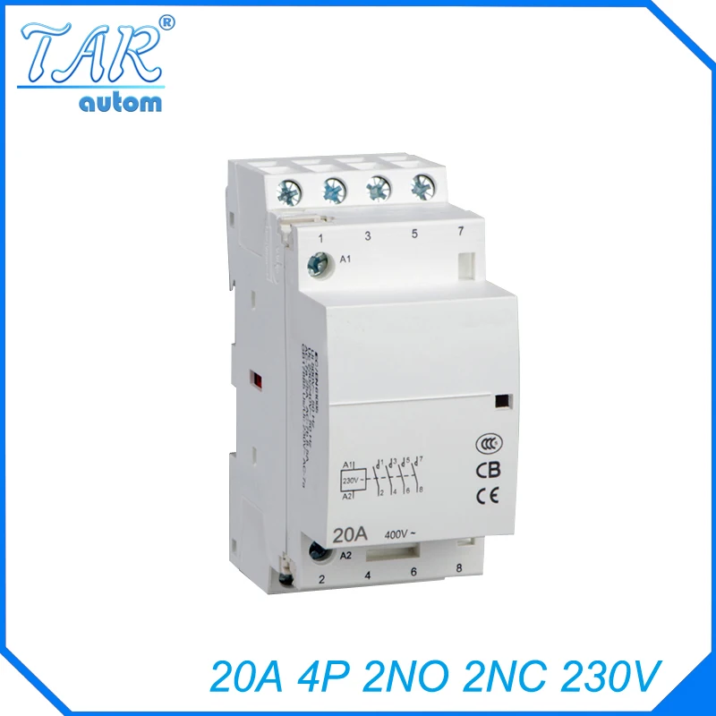 

4P 2NO 2N 230V 20A Modular Normally Closed Contactor with electric machincal types of contactor Din rail Household ac contactor