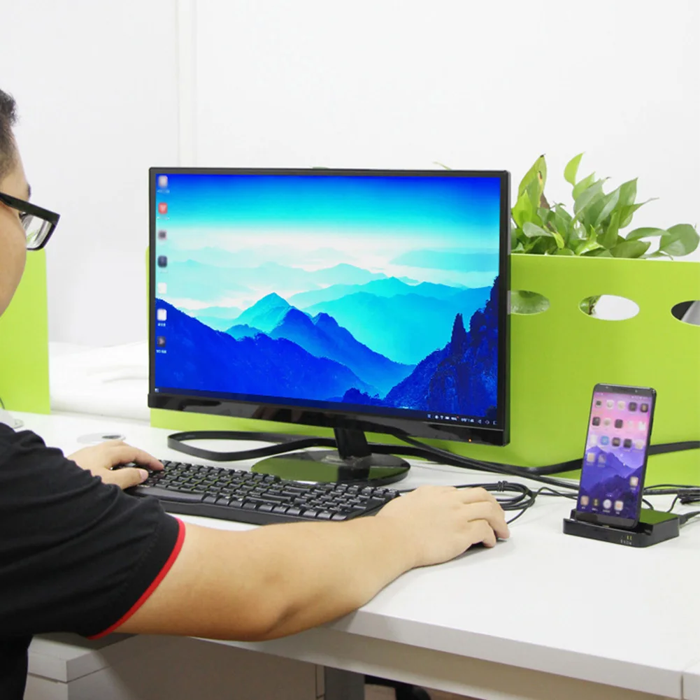 التلفزيون نوع C امدادات الطاقة الخارجية متعددة الوظائف ABS الاكسسوارات تحويل حامل الإرساء HD المنزل حامل قاعدة شحن عالية الكفاءة USB