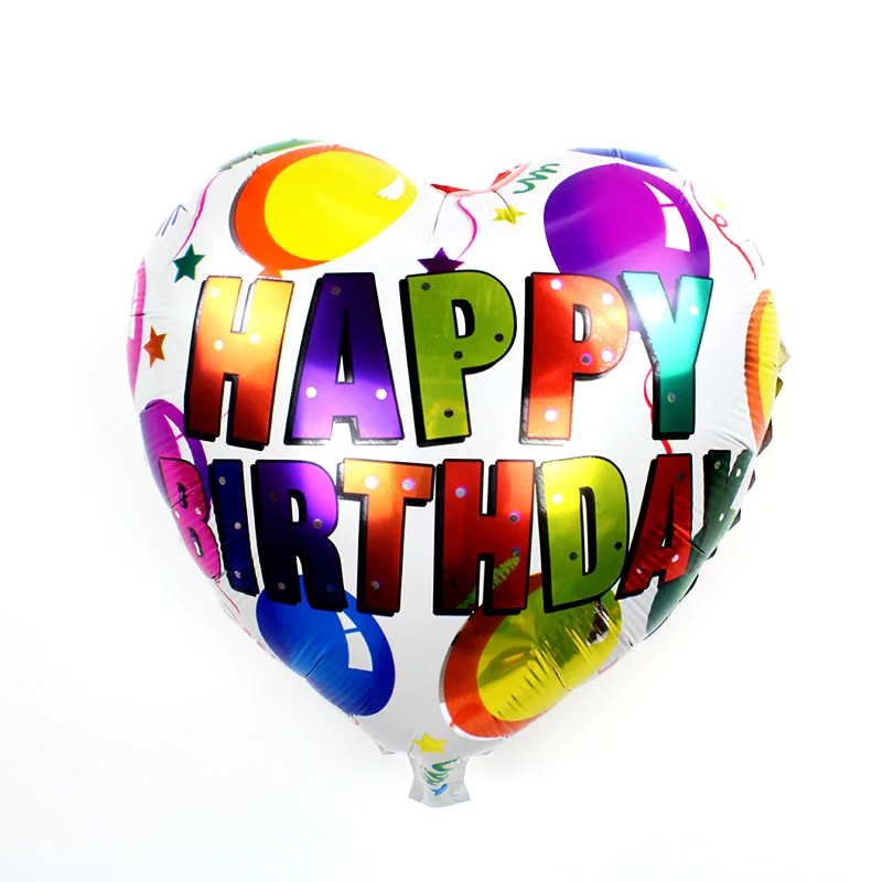 50 шт./лот 18 дюймов баллоны фольги металлик Гелий торт шары сердце дизайн с днем рождения вечерние украшения детей/взрослых globos