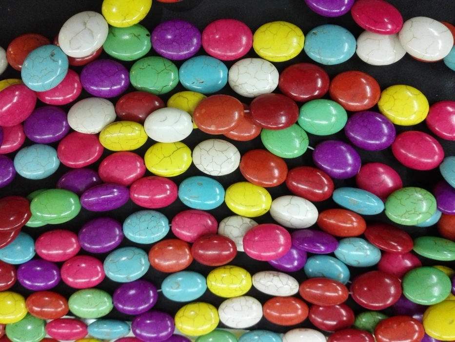 

Charm Multicolor Oval Stone howlite Stone Loose Bead DIY GIFT 15x20mm 40cm/16inch One Strand