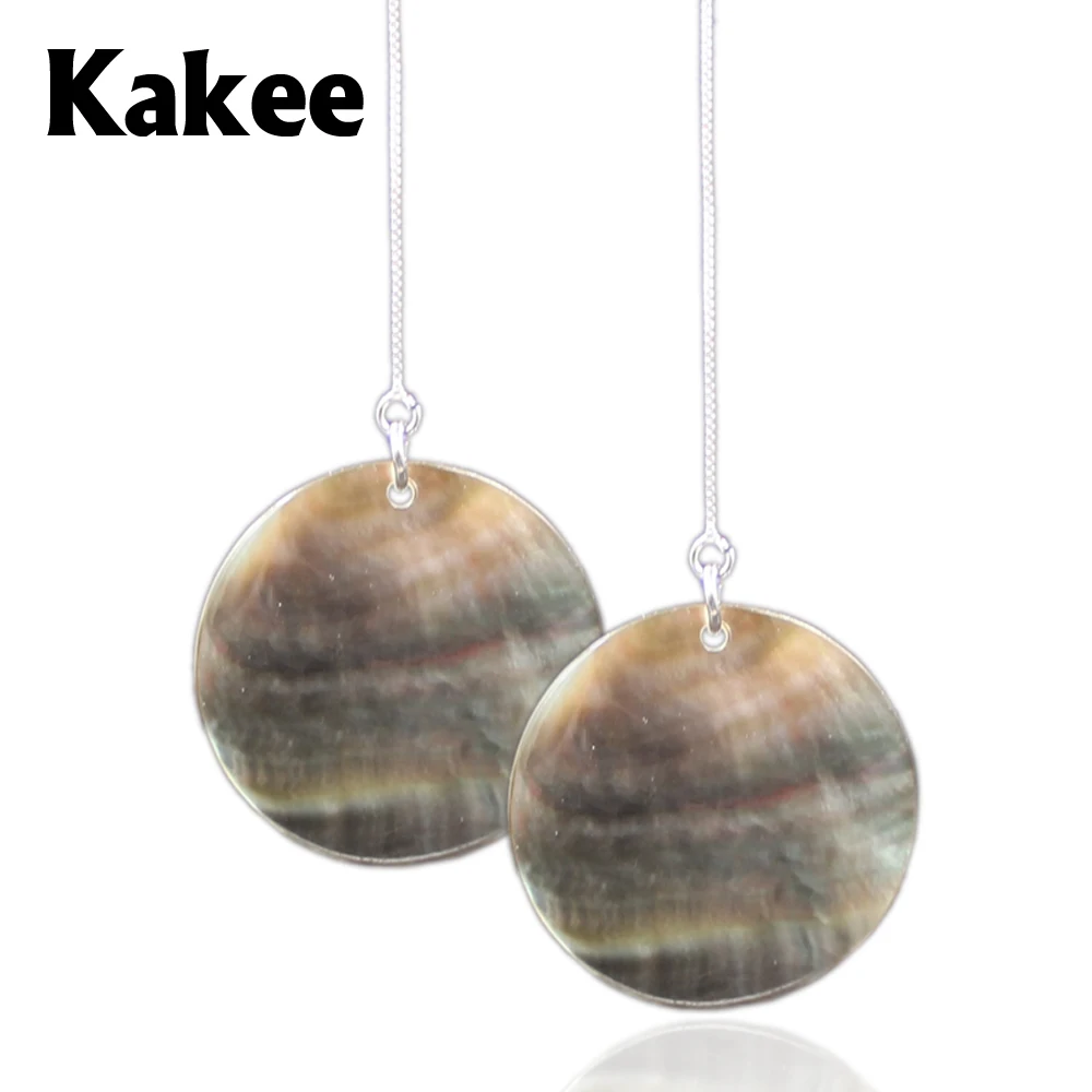 Женские винтажные длинные серьги Kakee круглые с натуральным жемчугом модные