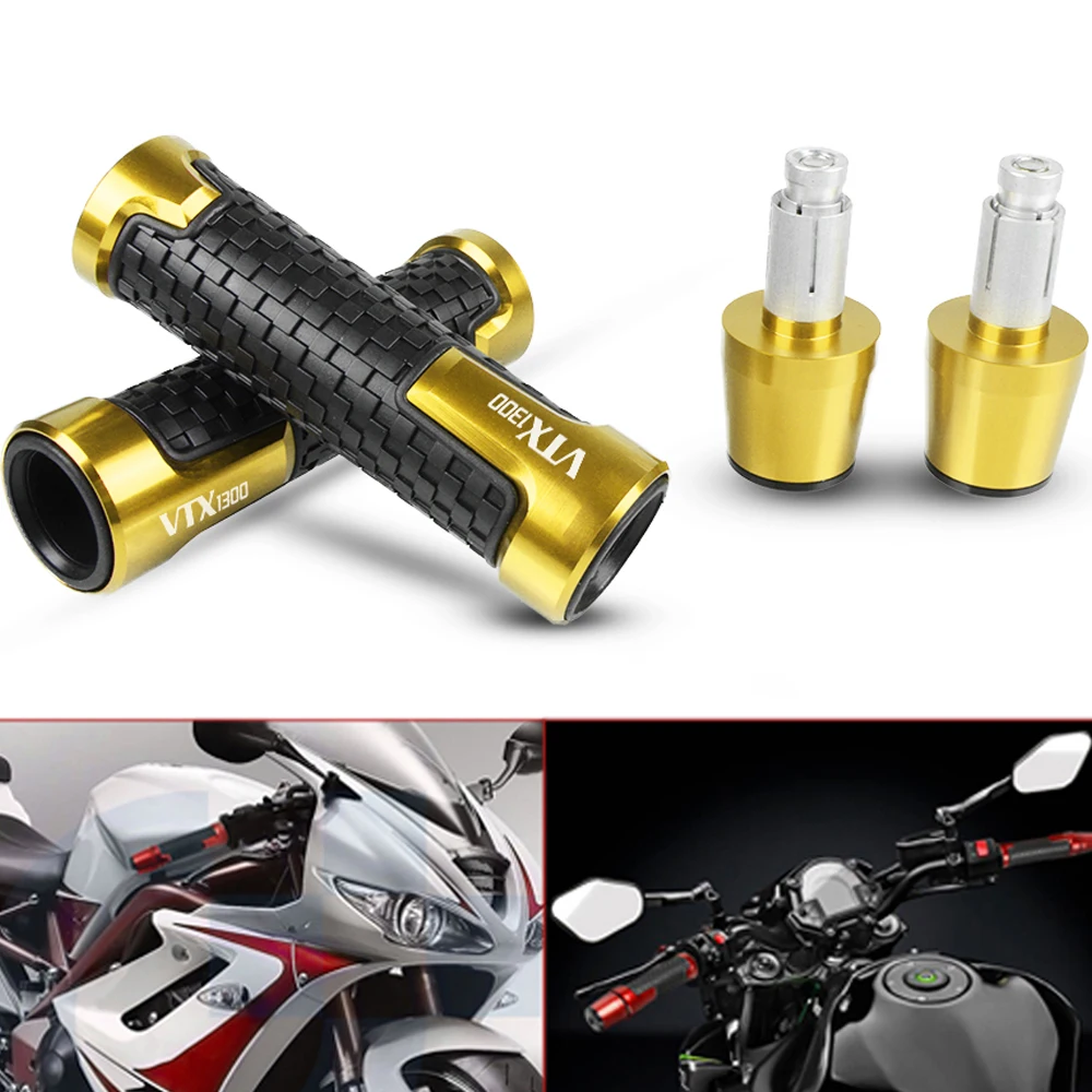 

For Honda VTX1300 VTX 1300 2003-2009 Motorcycles Accessories Motorbikes CNC Handlebar Grips Hand Grips and Bar Ends Silder Plugs