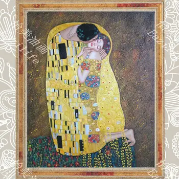

Gustav Klimt Oil painting Canvas Paintings Wall Art pictures For Living Room home decor Hand painted The Kiss lover wall decor08