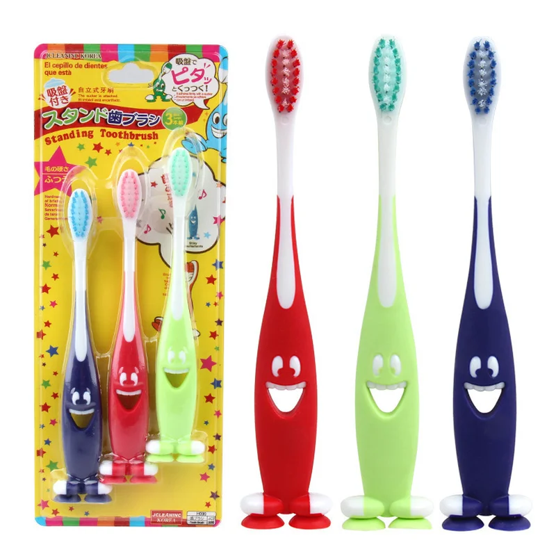 

Children Toothbrush 3Pcs Soft-bristle Toothbrush Oral Care for Babies Cartoon Smiling Face Toothbrush Protect The Gums for Kids
