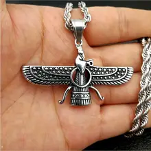 Новое мужское винтажное ожерелье с подвеской Iran Faravahar Ahura Mazda, модное зороастрийское ожерелье, мужское хип-хоп ювелирное изделие, подарки
