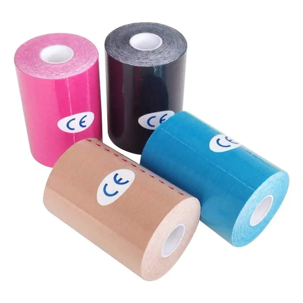 

10cm*5m Kinesiology Sports Tape Waterproof Elastic Cotton Tapes for Muscle Support Recovery Care Physio 4 inch x 16.5 feet