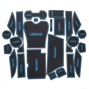 

24pcs Non-Slip Rubber Interior Car Door Armrest Storage Panel Mat Cup Holder Slot Pad Cover Sticker For LEXUS RX270