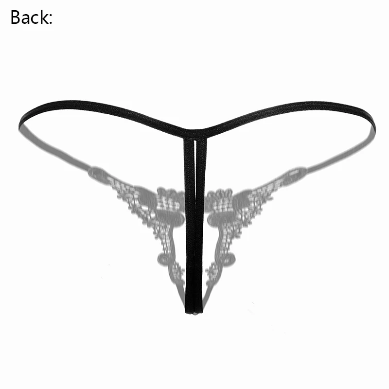 Leechee, mujer bordada sexy, Tanga de mariposa, Perla hueca, Tanga de perla, pantalones T-pantalones