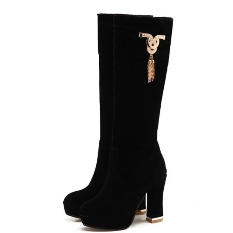 Women Boots Autumn and winter New style fashion High-heeled Cashmere boots Thin and thin sexy High Boots plus size 34-48