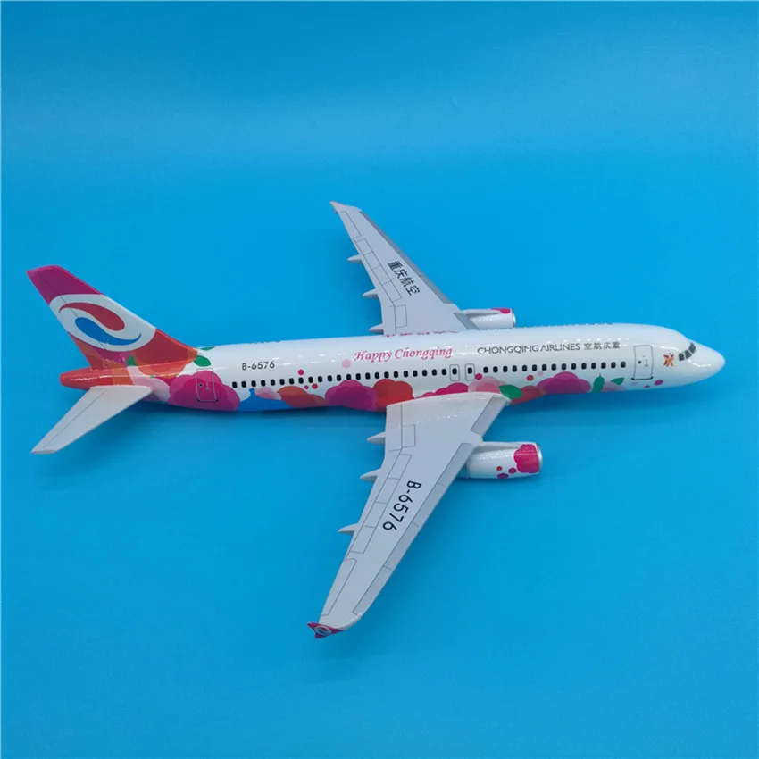 37 см 1:100 Airbus A320-200 модель счастливое время Чунцин авиалиний W база сплав самолет коллекция Дисплей украшения подарок
