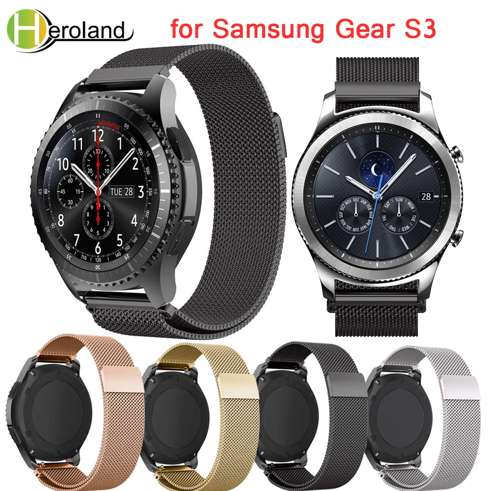 Watchband 22mm width for Samsung Gear S3 Frontier/Classic Watch Strap Galaxy 46mm Milanese Loop Accessories | Наручные часы