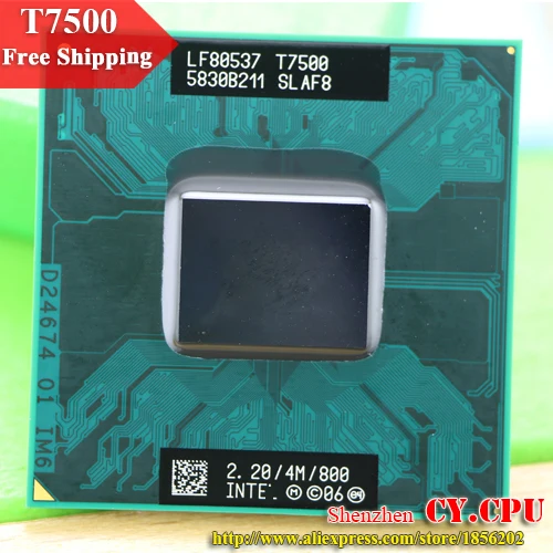 Free Shipping intel CPU laptop Core 2 Duo T7500 CPU 4M Socket 479 Cache/2.2GHz/800/Dual-Core Laptop processor