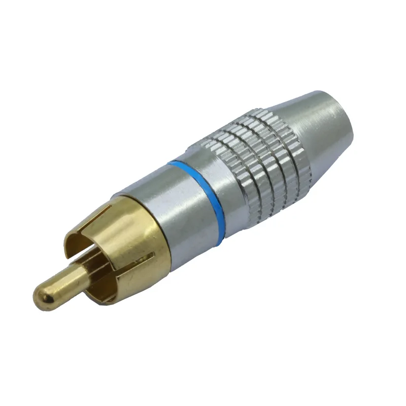 10 шт./лот RCA штекер аудио разъем позолоченный Винт Тип припоя динамик RCA штекер провода разъем Заводская низкая цена - Цвет: Blue