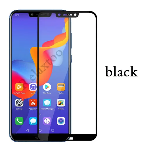 Полное покрытие из закаленного стекла для huawei honor play, защитная пленка для экрана мобильного телефона для honor play, защитная пленка glas COR-L29 - Цвет: black