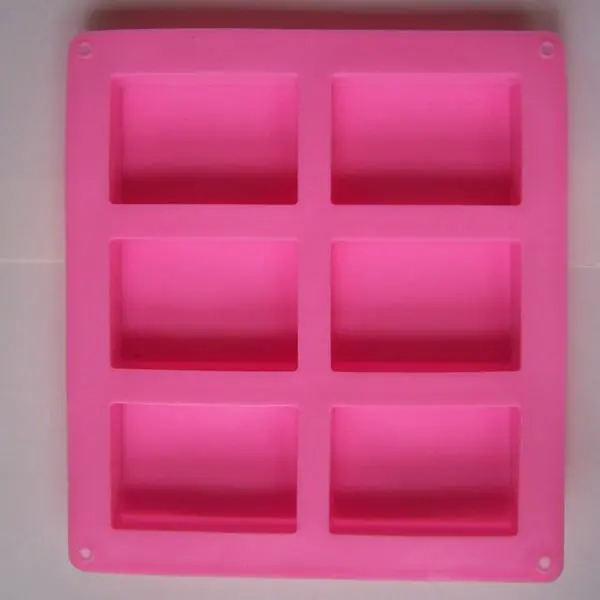 

6 Cavity Rectangle Soap Bar Bake Mold Silicone Mould Tray Homemade Food Craft US