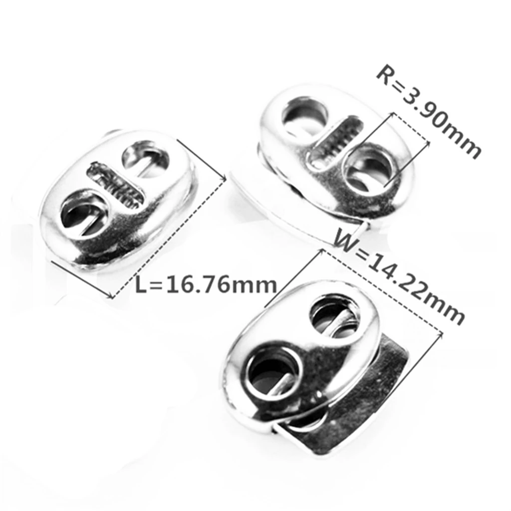 (Pack of 10) Metal Bean Cord Locks Stopper Toggle Rope Clamp 2-Holes Cordlocks Clasp Buckle Drawstring Sewing Fasteners