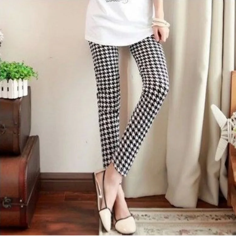 

Women Clothes 2019 Leggings Sexy Ankle-length Compression Striped Leggings Plaid Casual Thin Summer Woman Leggins Women Pants