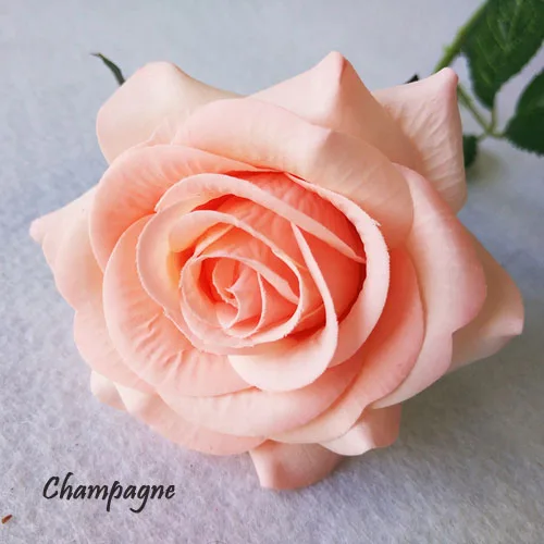 Champagne Cheap 20pcs/lot Wedding Ceremony Decoration White/Red/Pink/Champagne Silk Rose Plastic Artificial Flower Branch Party Favor - Цвет: Champagne