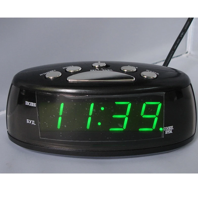 Электрические будильники электронные настольные цифровые часы 0," дюймов большой дисплей большие цифры Цифровые часы ЕС Plug AC