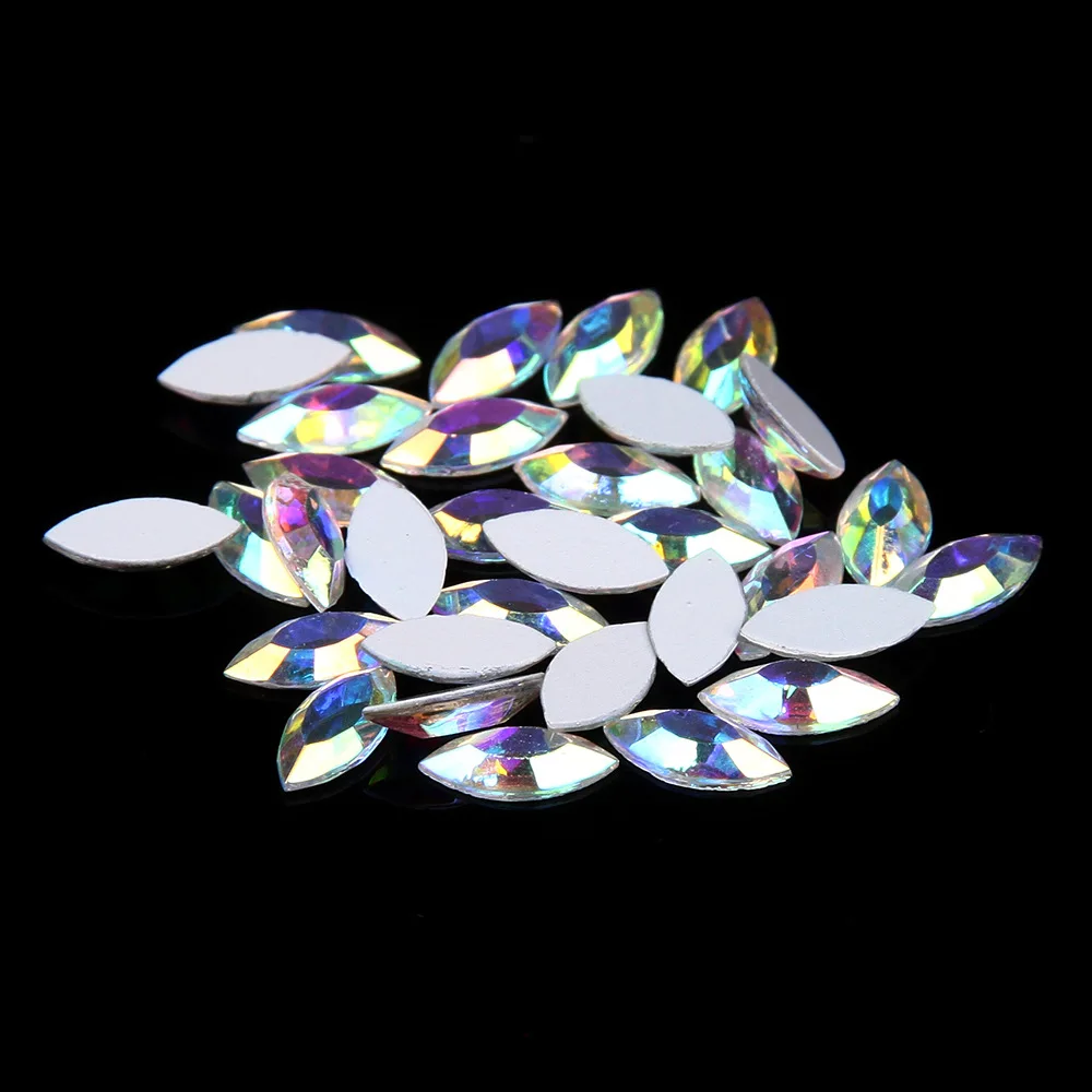 Non hot fix Flat back Crystal AB strass Horse Eye Rhinestones Diamond