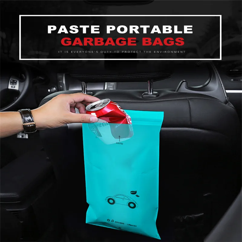 5pcs Garbage Bag Disposable Self Adhesive Car Biodegradable Trash