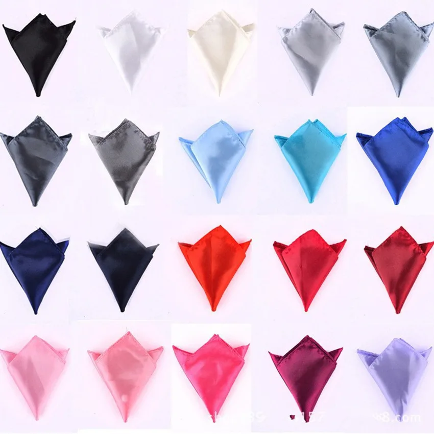 

Men Satin British Style Hankerchief Hanky Plain Cracat Ties For Wedding Casual Solid Colors Pocket Square Towel 22*22cm ZY186119
