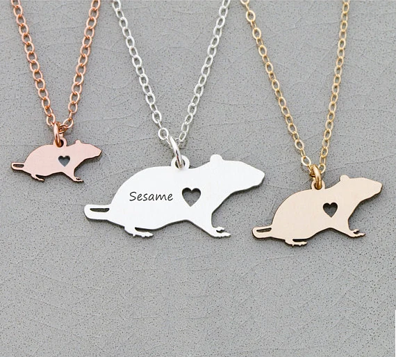 Rat Charm Necklace Personalized Pet Pendant Women Animal Jewelry Custom Any Words Drop Shipping Accepted YP6070 | Украшения и