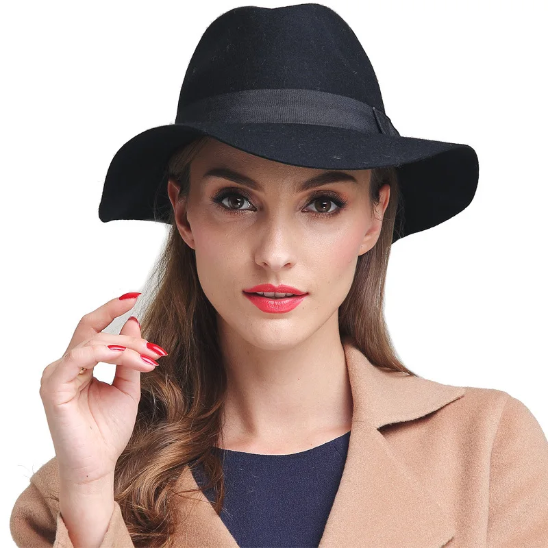 

New Arrival Wool Hat Autumn Winter Noble Elegant Woolen Cap Girls Fashion Cap Ladies Bucket Hat Women Wool Fedora Hat B-7341