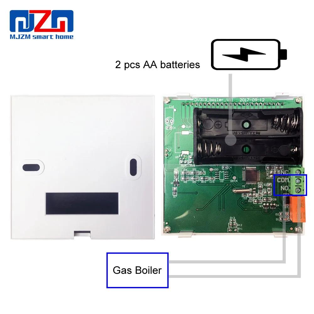 MJZM BGL03-1 AA батареи питание комнатный термостат для газового котла нагрева контроллер температуры сенсорный экран настенный