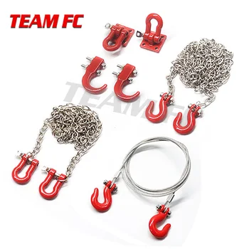 

2 Sets Accessories Metal Tow Hook Chain Decoration for 1/8 1/10 RC Car TRX-4 Axial SCX10 90046 Wraith RC4WD D90 TF2 S268